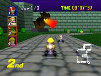 une photo d'Ã©cran de Mario Kart 64 sur Nintendo 64